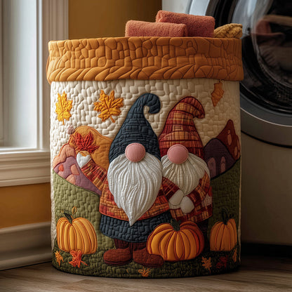 Fall Harvest Gnome Quilted Laundry Basket NCU0TH3022