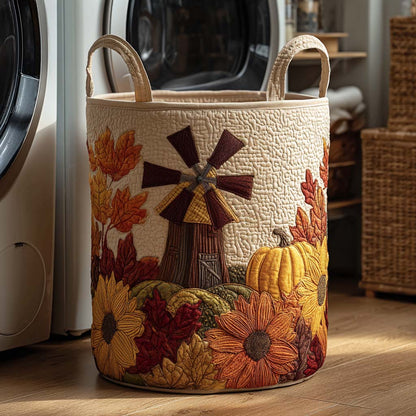 Fall Harvest Path Quilted Laundry Basket NCU0NTD036
