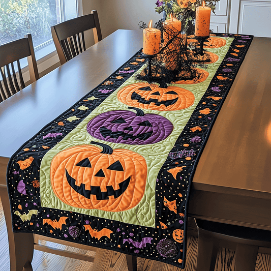 Fall Pumpkin Quilted Table Runner NCU0TH1776