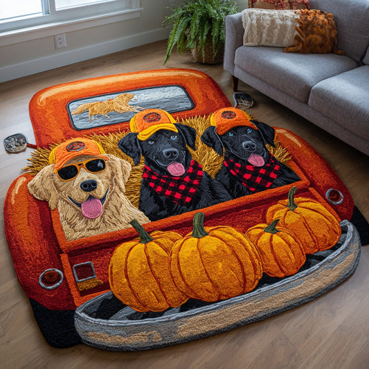 Fall Truck Trio Custom Shape Area Rug NCU0PVL877