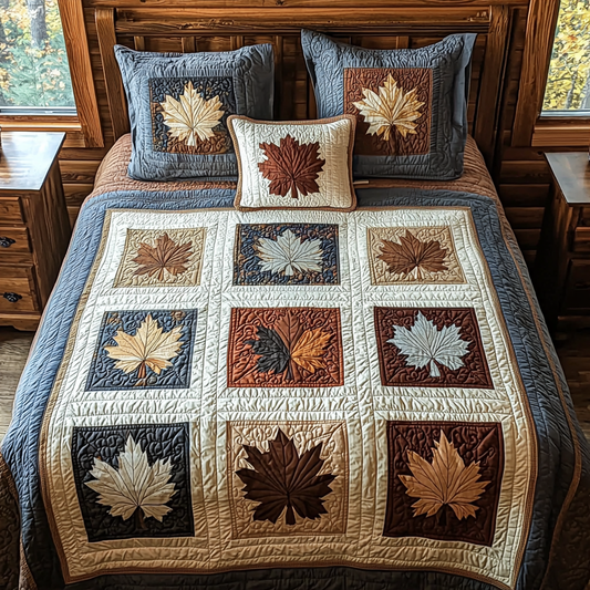Falling Beauty 3-Piece Quilted Bedding Set NCU0DV498