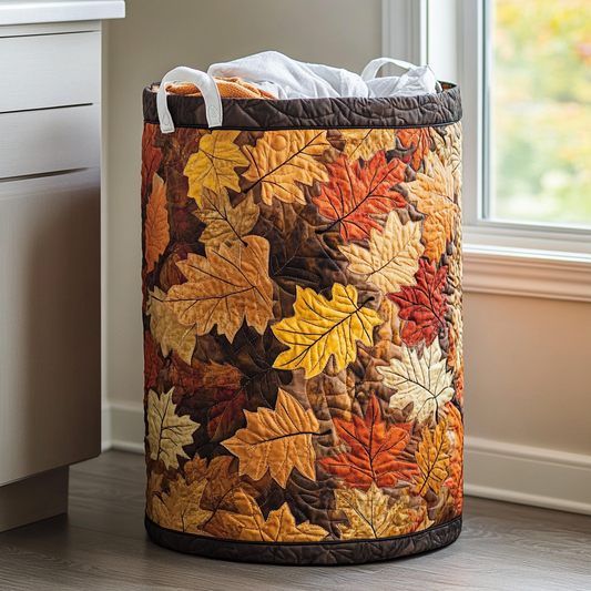 Falling Leaves Quilted Laundry Basket NCU0DDK983