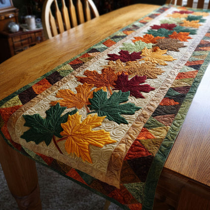 Falling Leaves Quilted Table Runner NCU0NTV258