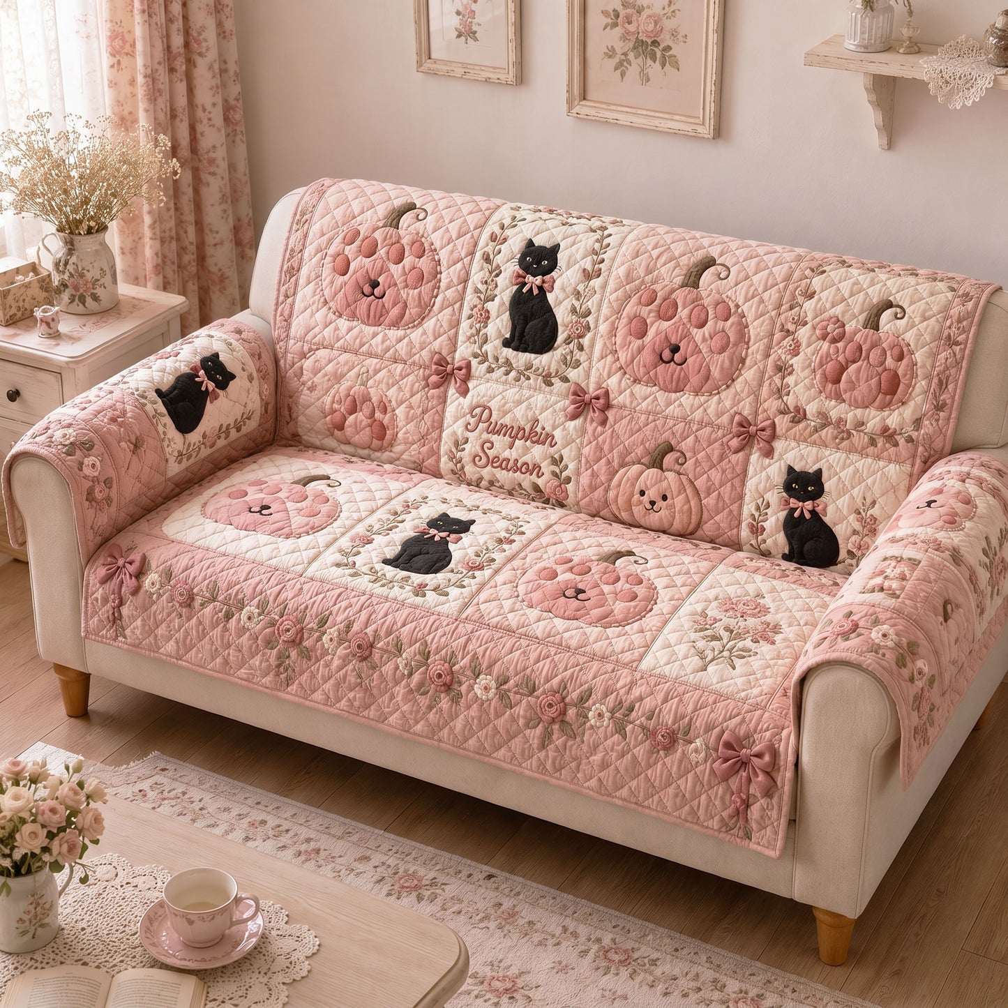 Falling Paws Quilted Sofa Cover NCU0NTD2030