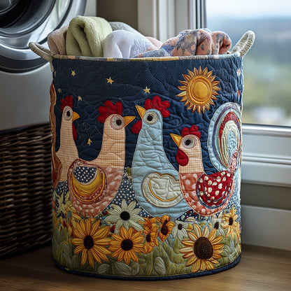 Family Hens Quilted Laundry Basket NCU0TH3119