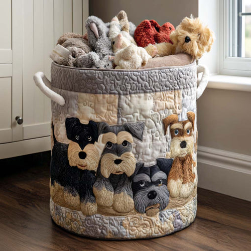 Family Schnauzer Quilted Laundry Basket NCU0NNT1689