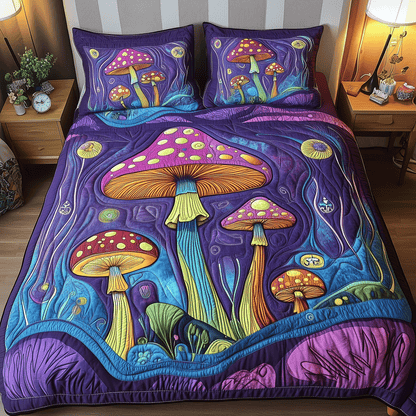 Fanciful Fungi 3-Piece Quilted Bedding Set NCU0TH2576