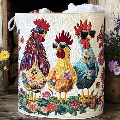 Fancy Flock Quilted Laundry Basket NCU0PTT768