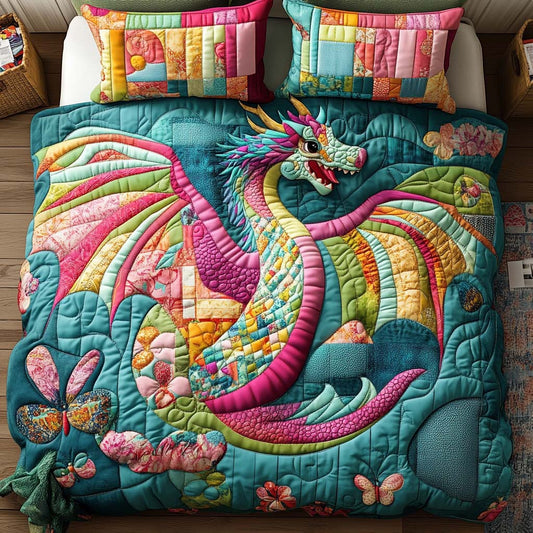Fantasy Dragon 3-Piece Quilted Bedding Set NCU0DQQ037