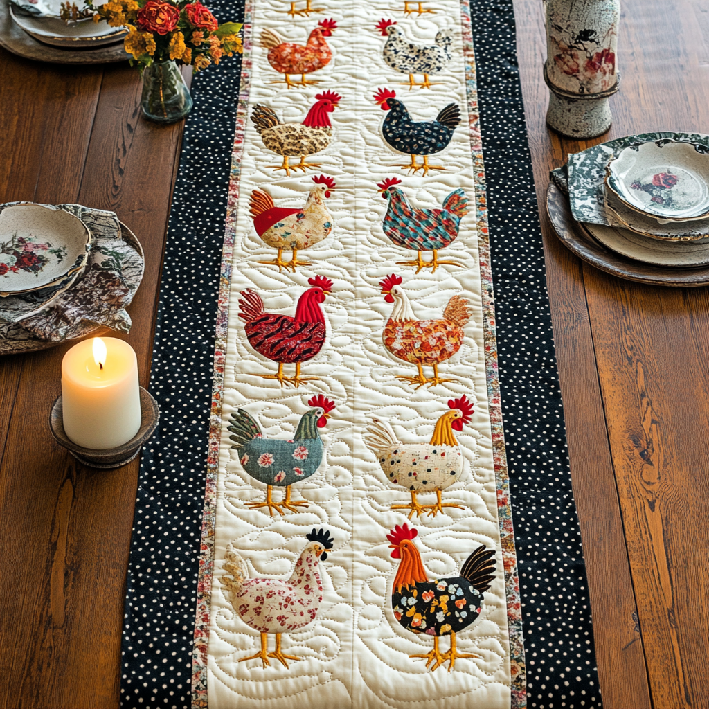 Farm Charm Quilted Table Runner NCU0NVH120