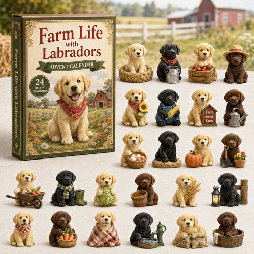 CHRISTMAS KICKOFF 40% OFF - Farm Life Labrador Advent Calendar 2026 - 24-Day Festive Countdown, Acrylic Charms Blind Box - Gift For Labrador Lovers AC0TH026