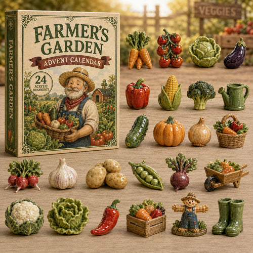 CHRISTMAS KICKOFF 40% OFF - Farmer Garden Advent Calendar 2026 - 24-Day Festive Countdown, Acrylic Charms Blind Box - Gift For Farm Lovers AC0TM029