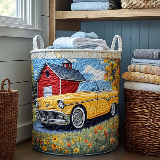 Farmhouse Drive Quilted Laundry Basket NCU0NXD113