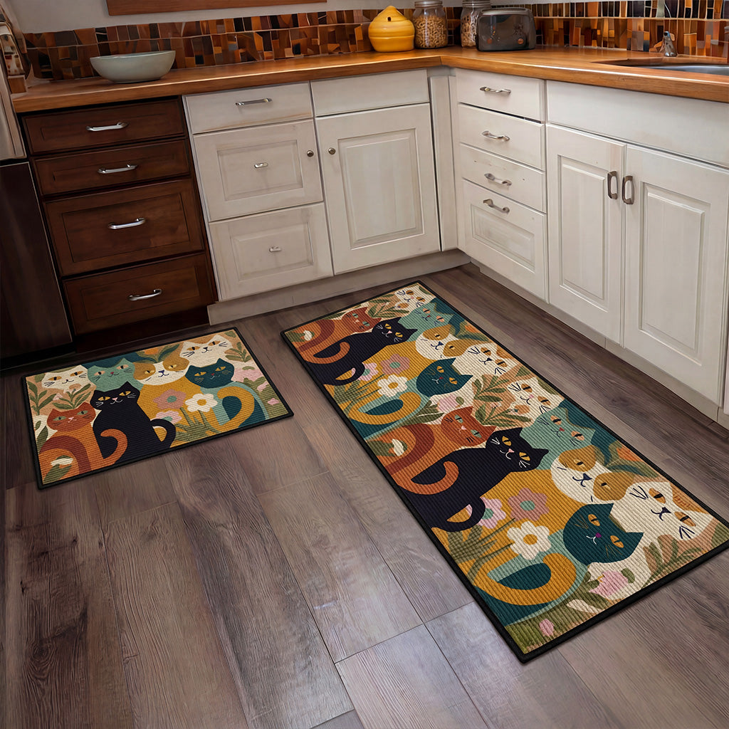 Farmhouse Feline Kitchen Area Rug NCU0PTT3045