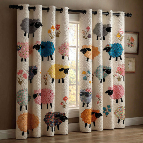Farmhouse Flock Quilted Curtains NCU0DDK2584