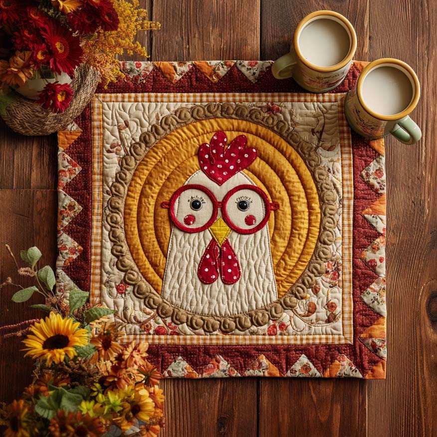 Farmhouse Giggles Quilted Table Topper NCU0NXD002