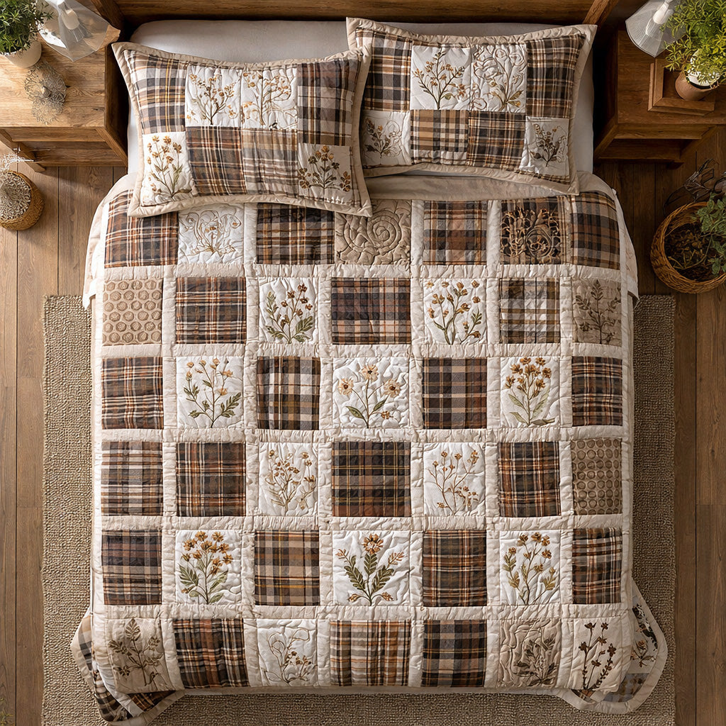 Farmhouse Lace 3-Piece Quilted Bedding Set NCU0NTV1004