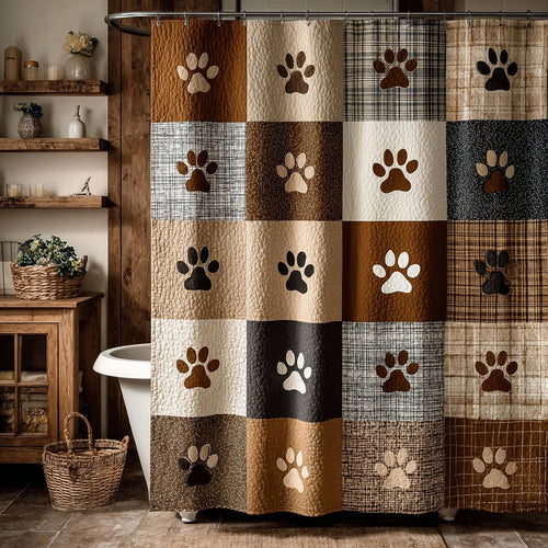 Farmhouse Pawprint Shower Curtain NCU0LDH416