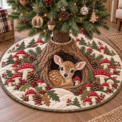 Fawn Hollow Christmas Quilted Tree Skirt NCU0NTD2270