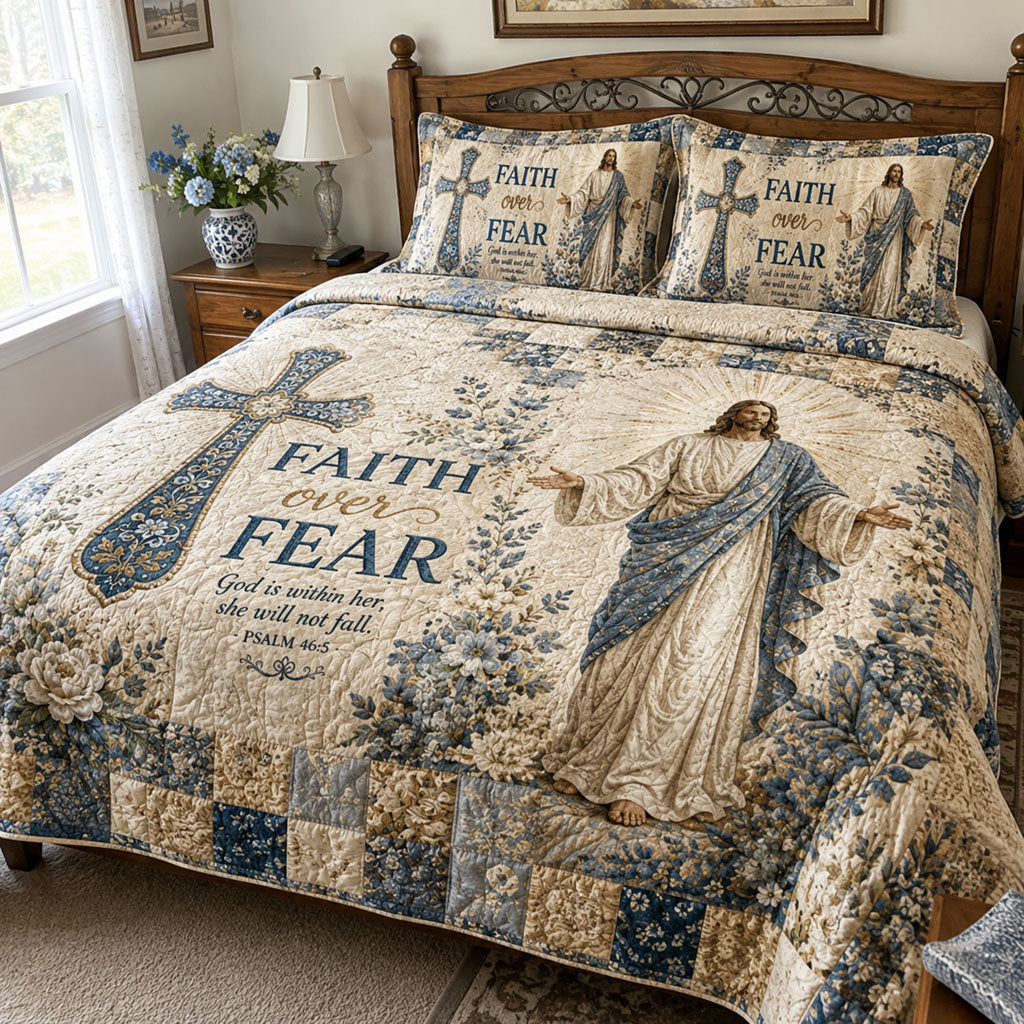 Fearless Faith 3-Piece Quilted Bedding Set NCU0PTT3380