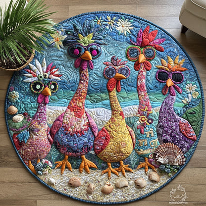 Feather Fest Quilted Round Mat NCU0PT961