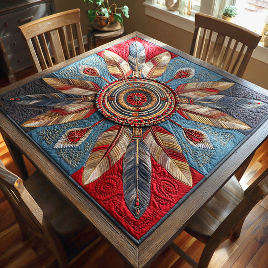 Feather Flame Quilted Table Topper NCU0NTD293