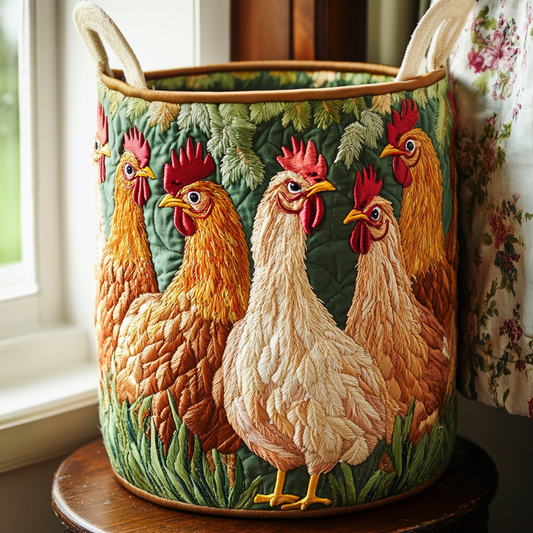 Feather Friends Quilted Laundry Basket NCU0PVL374