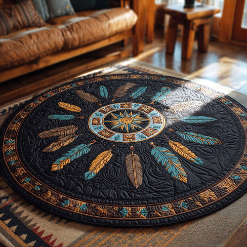 Feather Radiance Quilted Round Mat NCU0NTV705