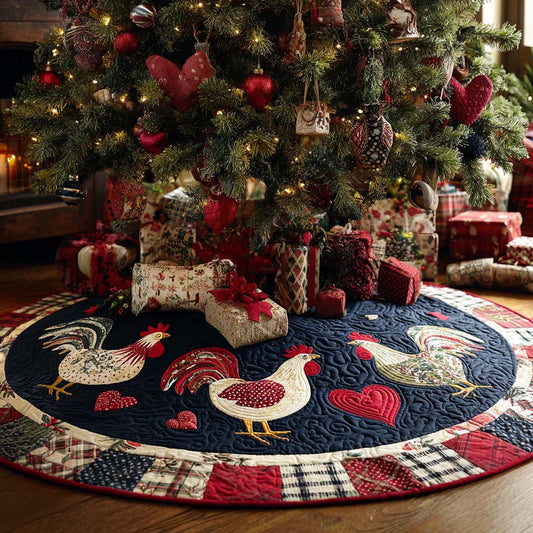 Feather Whimsy Christmas Quilted Tree skirt NCU0NNT2545