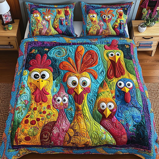 Feathered Friends 3-Piece Quilted Bedding Set NCU0PTT013