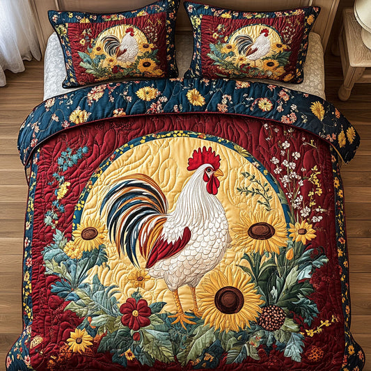 Feathered Glory 3-Piece Quilted Bedding Set NCU0PTT014