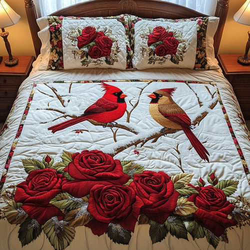 Feathered Soulmates 3-Piece Quilted Bedding Set NCU0NNT218