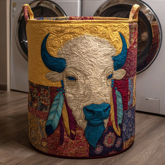 Feathered Bison Spirit Quilted Laundry Basket NCU0HNH451