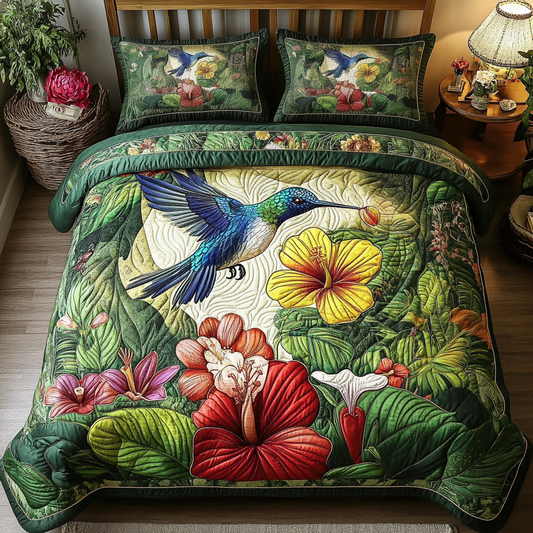 Feathered Delight 3-Piece Quilted Bedding Set NCU0NVH198