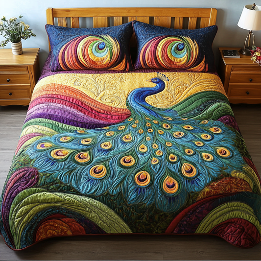 Feathered Elegance 3-Piece Quilted Bedding Set NCU0DDK238