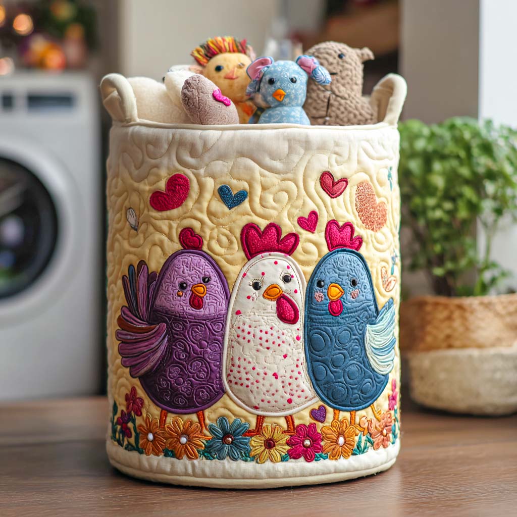 Feathered Fancy Quilted Laundry Basket NCU0NNT1182