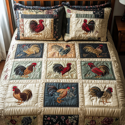 Feathered Grace 3-Piece Quilted Bedding Set NCU0NVH052