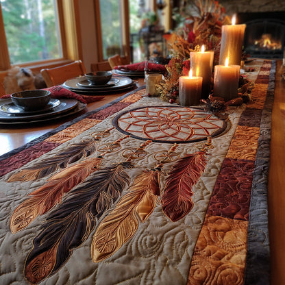 Feathered Light Quilted Table Runner NCU0DV1278