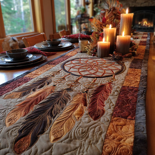 Feathered Light Quilted Table Runner NCU0DV1278