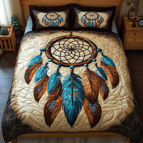 Feathered Nightfall 3-Piece Quilted Bedding Set NCU0NNL040