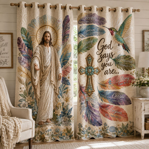 Feathers of Grace Quilted Curtains NCU0PTT3359