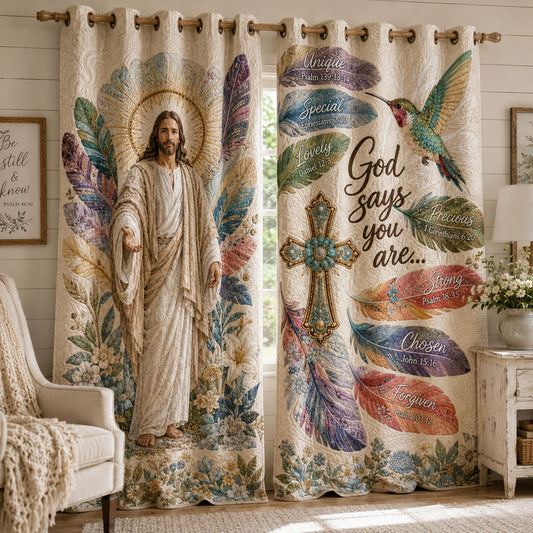 Feathers of Grace Quilted Curtains NCU0PTT3359