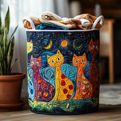 Feline Dreams Quilted Laundry Basket NCU0DV847