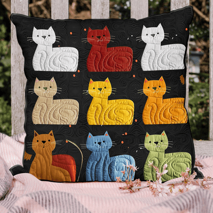 Feline Mosaic Quilted Pillow Case NCU0TH2162