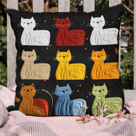 Feline Mosaic Quilted Pillow Case NCU0TH2162