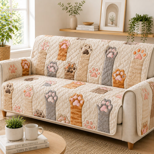 Feline Ascent Quilted Sofa Cover NCU0PVL1030