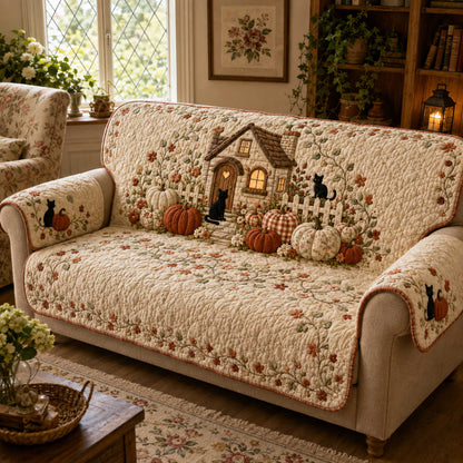 Feline Autumn Quilted Sofa Cover NCU0NTD2125
