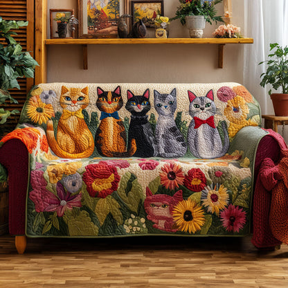 Feline Bloom Quilted Sofa Cover NCU0PTT2144