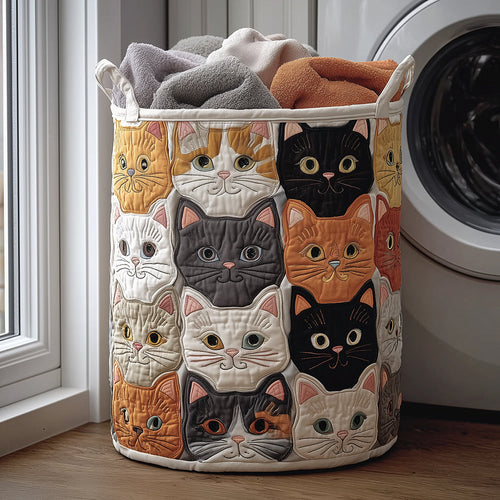 Feline Cozy Quilted Laundry Basket NCU0TH3113