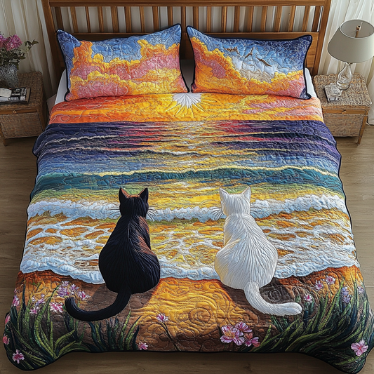 Feline Dream 3-Piece Quilted Bedding Set NCU0NVH209